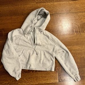 Lululemon Scuba Crop 1/2 Zip Hoodie Heather Grey M/L